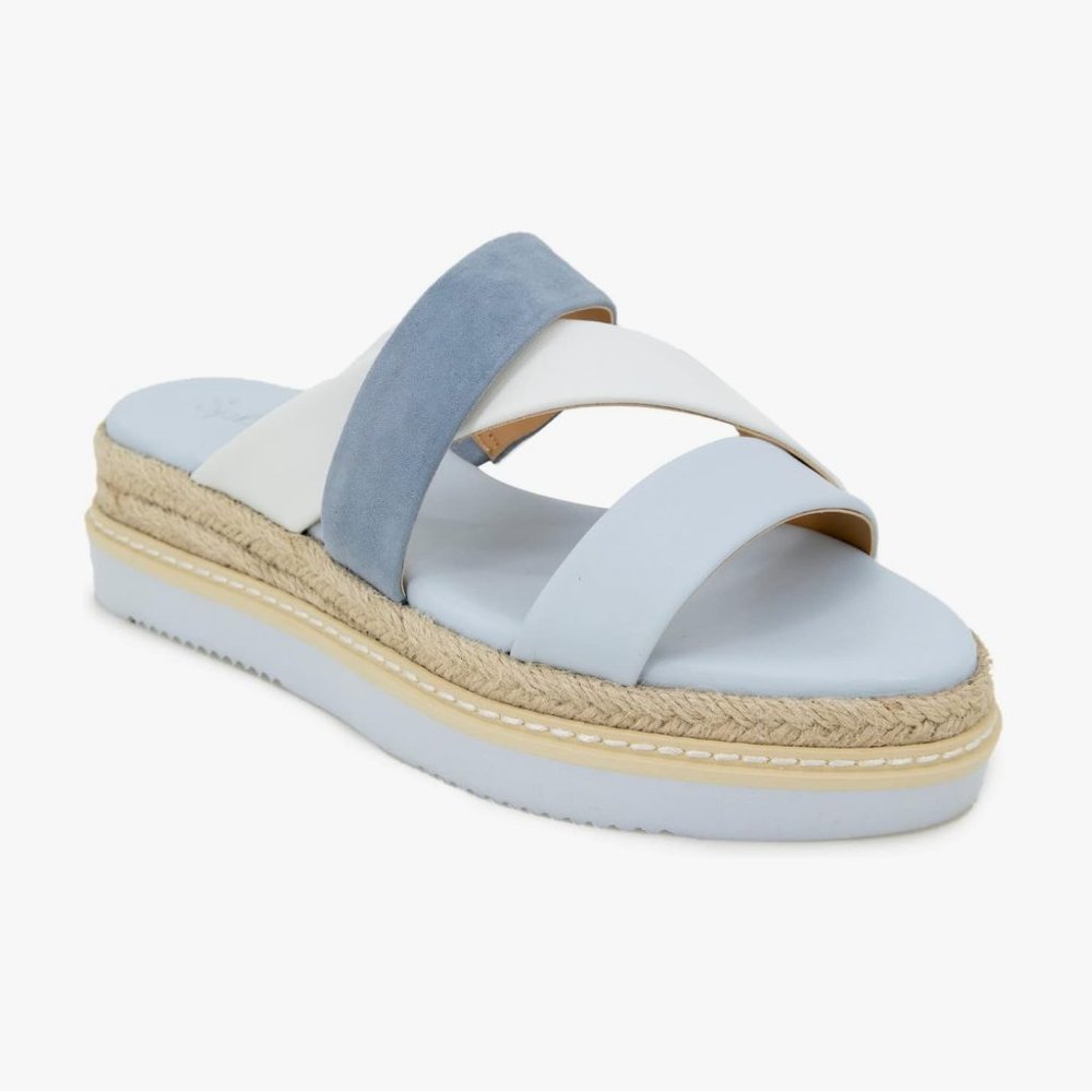 Splendid Fara French Blue Leather/Suede Espadrille Sandals Women's 8M - Picture 1 of 8
